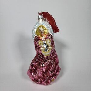 Slavic Treasures Glass Ornament ANGEL With Harp